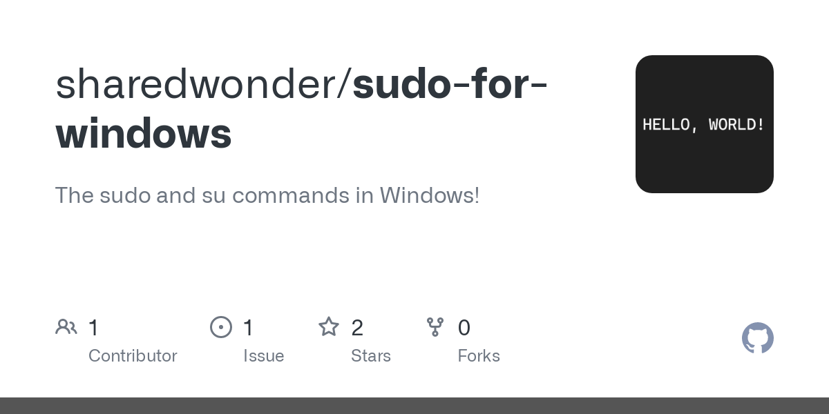  Sudo for Windows